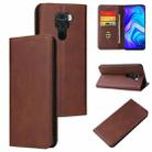 For Xiaomi Redmi Note 9 Calf Texture Magnetic Horizontal Flip Leather Case with Holder & Card Slots & Wallet(Brown) - 1