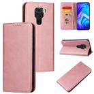 For Xiaomi Redmi Note 9 Calf Texture Magnetic Horizontal Flip Leather Case with Holder & Card Slots & Wallet(Rose Gold) - 1