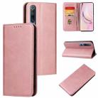For Xiaomi Mi 10 Pro Calf Texture Magnetic Horizontal Flip Leather Case with Holder & Card Slots & Wallet(Rose Gold) - 1