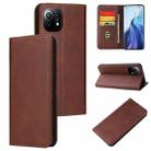 For Xiaomi Mi 11 Calf Texture Magnetic Horizontal Flip Leather Case with Holder & Card Slots & Wallet(Brown) - 1
