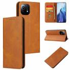 For Xiaomi Mi 11 Calf Texture Magnetic Horizontal Flip Leather Case with Holder & Card Slots & Wallet(Khaki) - 1