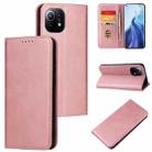 For Xiaomi Mi 11 Calf Texture Magnetic Horizontal Flip Leather Case with Holder & Card Slots & Wallet(Rose Gold) - 1