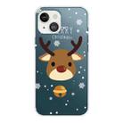 For iPhone 13 mini Christmas Series Transparent TPU Protective Case (Bell Deer) - 1