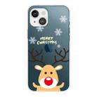 For iPhone 13 Christmas Series Transparent TPU Protective Case(Raise Hand Deer) - 1
