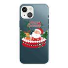 For iPhone 13 Christmas Series Transparent TPU Protective Case(Gift Box Old Man) - 1