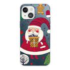 For iPhone 13 Christmas Series Transparent TPU Protective Case(Striped Snowman) - 1