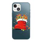 For iPhone 13 Christmas Series Transparent TPU Protective Case(Christmas Big Shoes) - 1