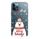 For iPhone 13 Pro Christmas Series Transparent TPU Protective Case (Hat White Bear) - 1