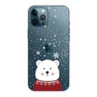 For iPhone 13 Pro Christmas Series Transparent TPU Protective Case (Fat Bear in Red) - 1