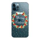 For iPhone 13 Pro Christmas Series Transparent TPU Protective Case (Vintage Wreath) - 1