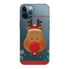 For iPhone 13 Pro Christmas Series Transparent TPU Protective Case (Big Nosed Deer) - 1