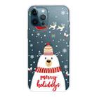 For iPhone 13 Pro Max Christmas Series Transparent TPU Protective Case (Hat White Bear) - 1