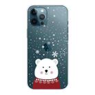 For iPhone 13 Pro Max Christmas Series Transparent TPU Protective Case (Fat Bear in Red) - 1