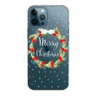 For iPhone 13 Pro Max Christmas Series Transparent TPU Protective Case (Vintage Wreath) - 1