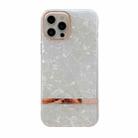 For iPhone 13 mini Shell Texture Electroplating IMD TPU Shockproof Case (White) - 1