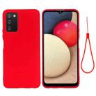 For Samsung Galaxy A03s (164.2mm) Pure Color Liquid Silicone Shockproof Full Coverage Case(Red) - 1