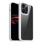 For iPhone 13 MG Series Carbon Fiber TPU + Clear PC Four-corner Airbag Shockproof Case Pro(White) - 1