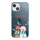 For iPhone 13 Christmas Series Transparent TPU Protective Case(Take Picture Bear Snowman) - 2