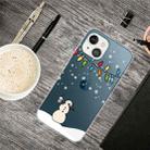 For iPhone 13 Christmas Series Transparent TPU Protective Case(Milk Tea Snowman) - 1