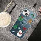 For iPhone 13 Christmas Series Transparent TPU Protective Case(Simple Snowman) - 1