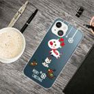 For iPhone 13 Christmas Series Transparent TPU Protective Case(Trojan Bear Deer) - 1