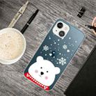 For iPhone 13 Christmas Series Transparent TPU Protective Case(Chubby White Bear) - 1