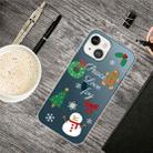 For iPhone 13 mini Christmas Series Transparent TPU Protective Case (Simple Snowman) - 1