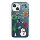 For iPhone 13 mini Christmas Series Transparent TPU Protective Case (Simple Snowman) - 2