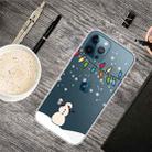 For iPhone 13 Pro Christmas Series Transparent TPU Protective Case (Milk Tea Snowman) - 1