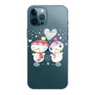 For iPhone 13 Pro Christmas Series Transparent TPU Protective Case (Couple Snowman) - 2