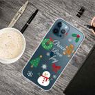 For iPhone 13 Pro Christmas Series Transparent TPU Protective Case (Simple Snowman) - 1