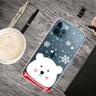 For iPhone 13 Pro Christmas Series Transparent TPU Protective Case (Chubby White Bear) - 1