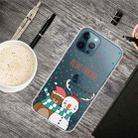 For iPhone 13 Pro Max Christmas Series Transparent TPU Protective Case (Take Picture Bear Snowman) - 1