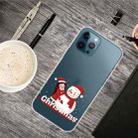 For iPhone 13 Pro Max Christmas Series Transparent TPU Protective Case (Girl Snowman) - 1