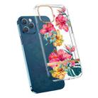 For iPhone 13 mini High Translucent Electroplating Flower Pattern TPU + PC Shockproof Case (Hibiscus) - 1