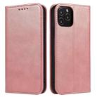 Calf Texture Magnetic Horizontal Flip Leather Case with Holder & Card Slots & Wallet For iPhone 12 mini(Pink) - 1