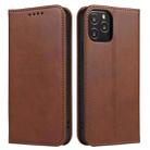 For iPhone 12 mini Calf Texture Magnetic Horizontal Flip Leather Case with Holder & Card Slots & Wallet (Brown) - 1