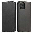 For iPhone 12 / 12 Pro Calf Texture Magnetic Horizontal Flip Leather Case with Holder & Card Slots & Wallet(Black) - 1