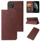 For iPhone 11 Calf Texture Magnetic Horizontal Flip Leather Case with Holder & Card Slots & Wallet (Brown) - 1