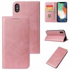Calf Texture Magnetic Horizontal Flip Leather Case with Holder & Card Slots & Wallet For iPhone X / XS(Pink) - 1