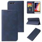 Calf Texture Magnetic Horizontal Flip Leather Case with Holder & Card Slots & Wallet For iPhone 8 Plus / 7 Plus(Blue) - 1