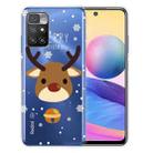 For Xiaomi Redmi 10 Christmas Series Transparent TPU Protective Case(Bell Deer) - 1