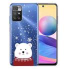 For Xiaomi Redmi 10 Christmas Series Transparent TPU Protective Case(Fat Bear in Red) - 1