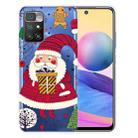 For Xiaomi Redmi 10 Christmas Series Transparent TPU Protective Case(Striped Snowman) - 1