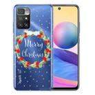 For Xiaomi Redmi 10 Christmas Series Transparent TPU Protective Case(Vintage Wreath) - 1