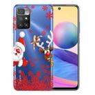 For Xiaomi Redmi 10 Christmas Series Transparent TPU Protective Case(Red Leaves Old Man) - 1