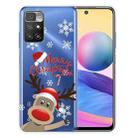 For Xiaomi Redmi 10 Christmas Series Transparent TPU Protective Case(Deer Says Hello) - 1