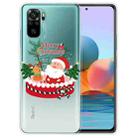 For Xiaomi Redmi Note 10 4G Christmas Series Transparent TPU Protective Case(Gift Box Old Man) - 1