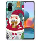 For Xiaomi Redmi Note 10 4G Christmas Series Transparent TPU Protective Case(Striped Snowman) - 1