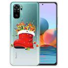 For Xiaomi Redmi Note 10 4G Christmas Series Transparent TPU Protective Case(Christmas Big Shoes) - 1